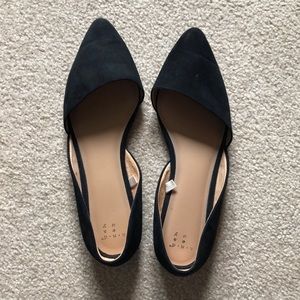 Black Pointy Toe Flats 9